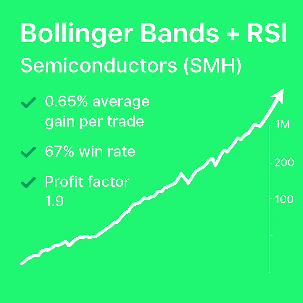 Bollinger Bands + RSI Trading Strategy – Semiconductors (SMH) (#70)