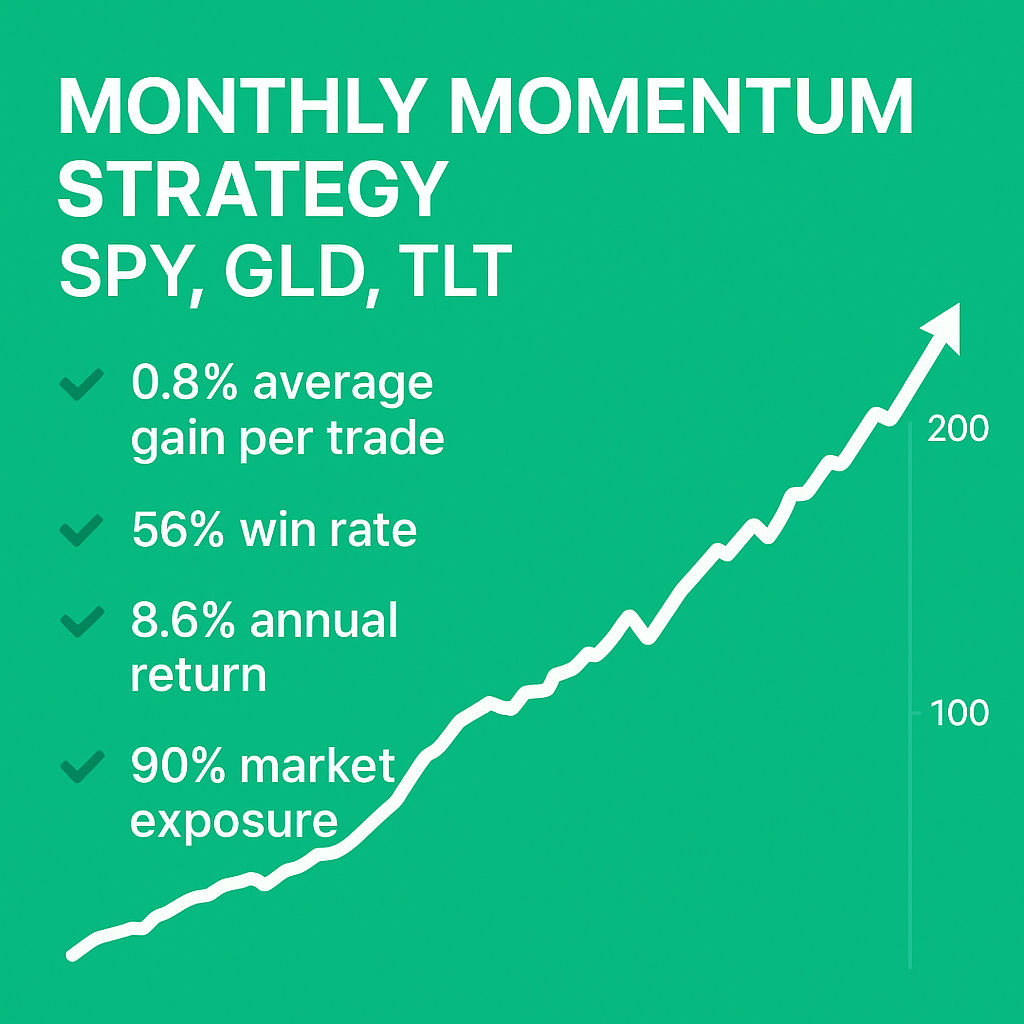 Monthly Momentum Strategy – SPY, GLD, TLT (#64)